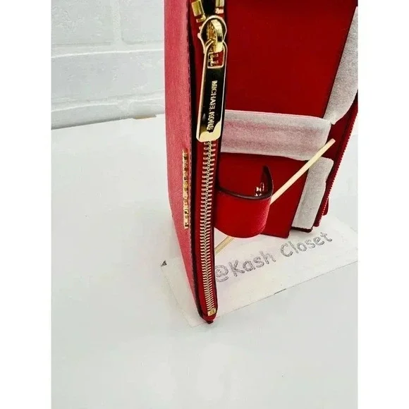 Michael Kors Double Zip Wristlet Wallet Bright Red - Picture 6 of 8